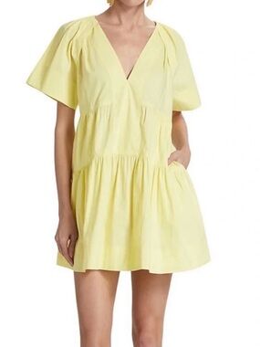 A.L.C Cotton V-Neck Tiered Mini Dress